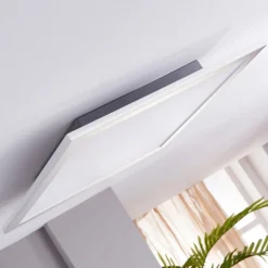 Lindby panel LED Livel, juego de 2, 4.000 K, 40 x 40 cm, plateado