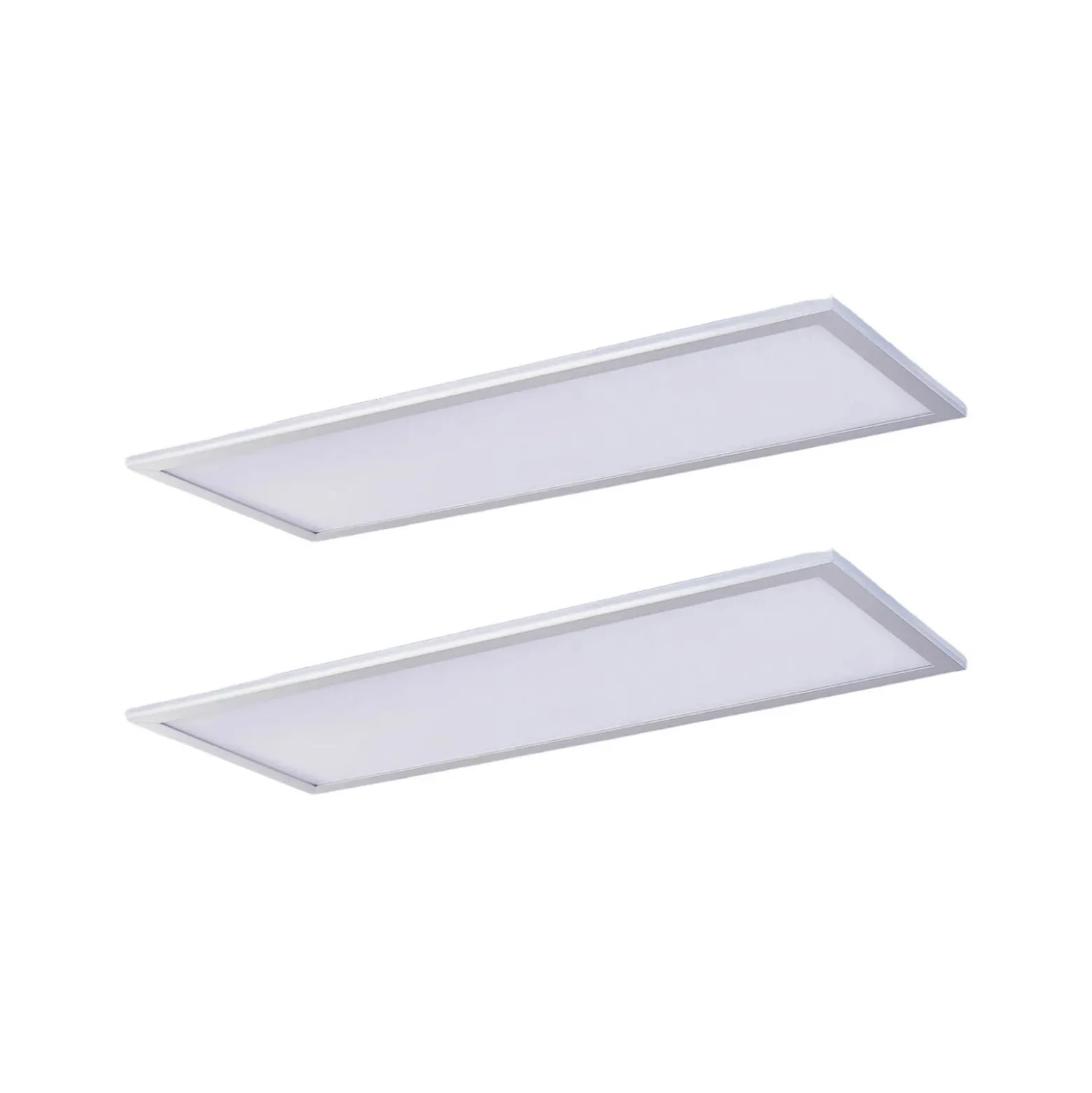 Lindby panel LED Livel, juego de 2, 4.000 K, 80 x 30 cm, plateado
