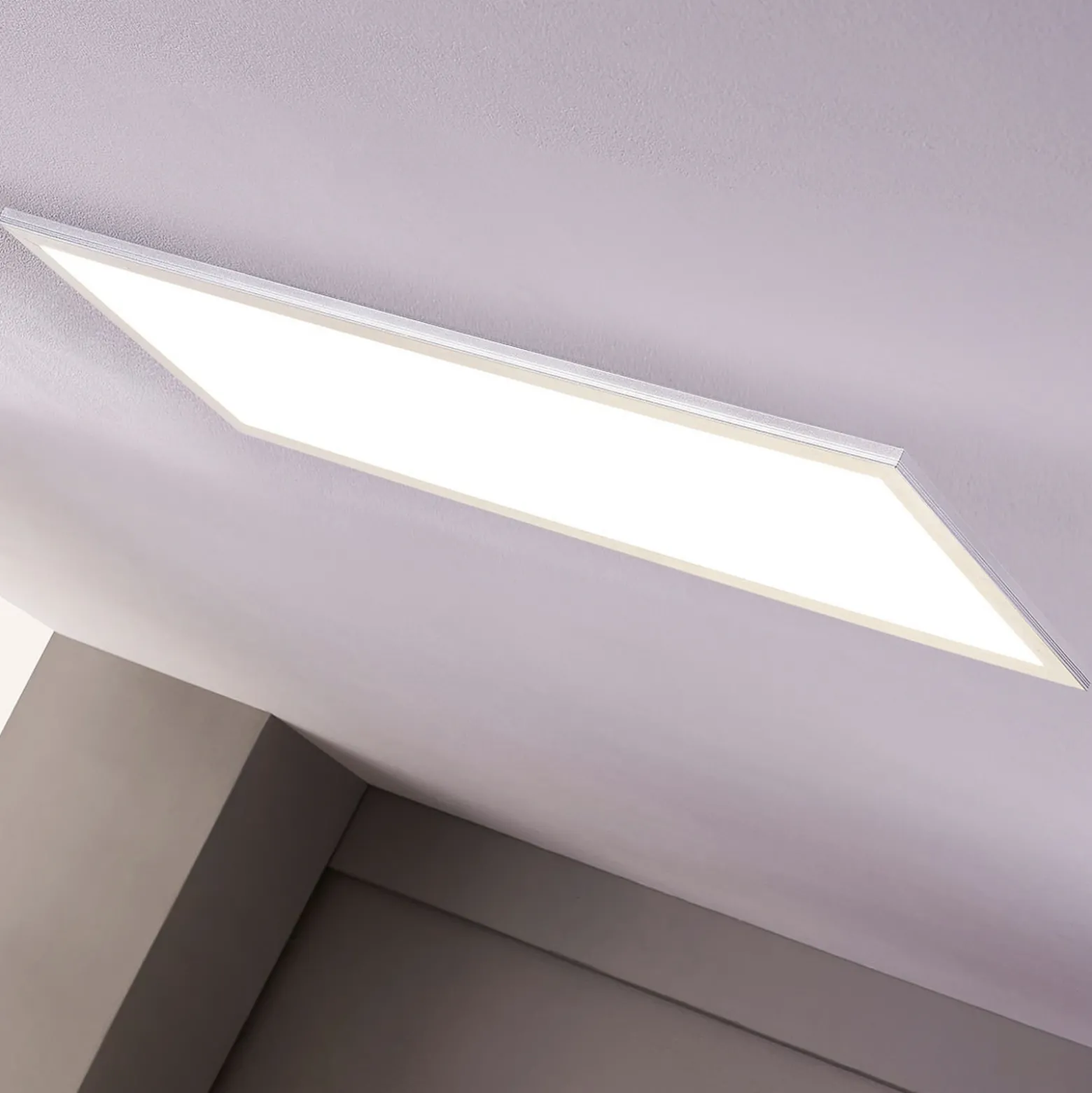 Lindby panel LED Livel, juego de 2, 4.000 K, 80 x 30 cm, plateado