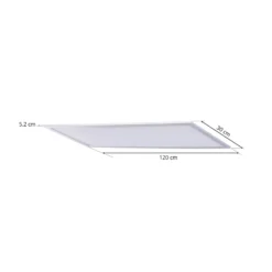 Lindby panel LED Livel, 4000K, 120cm x 30cm, plata, metal