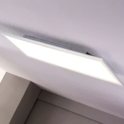 Lindby panel LED Livel, 4000K, 120cm x 30cm, plata, metal
