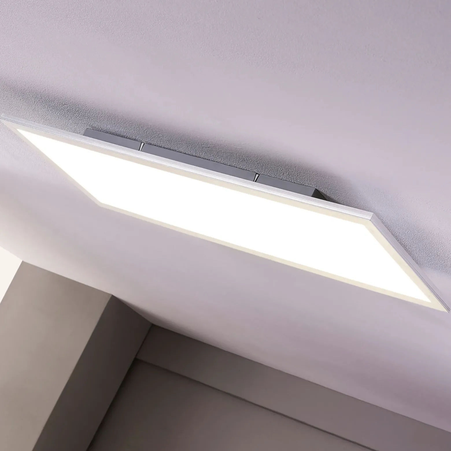 Lindby panel LED Livel, 4000K, 120cm x 30cm, plata, metal