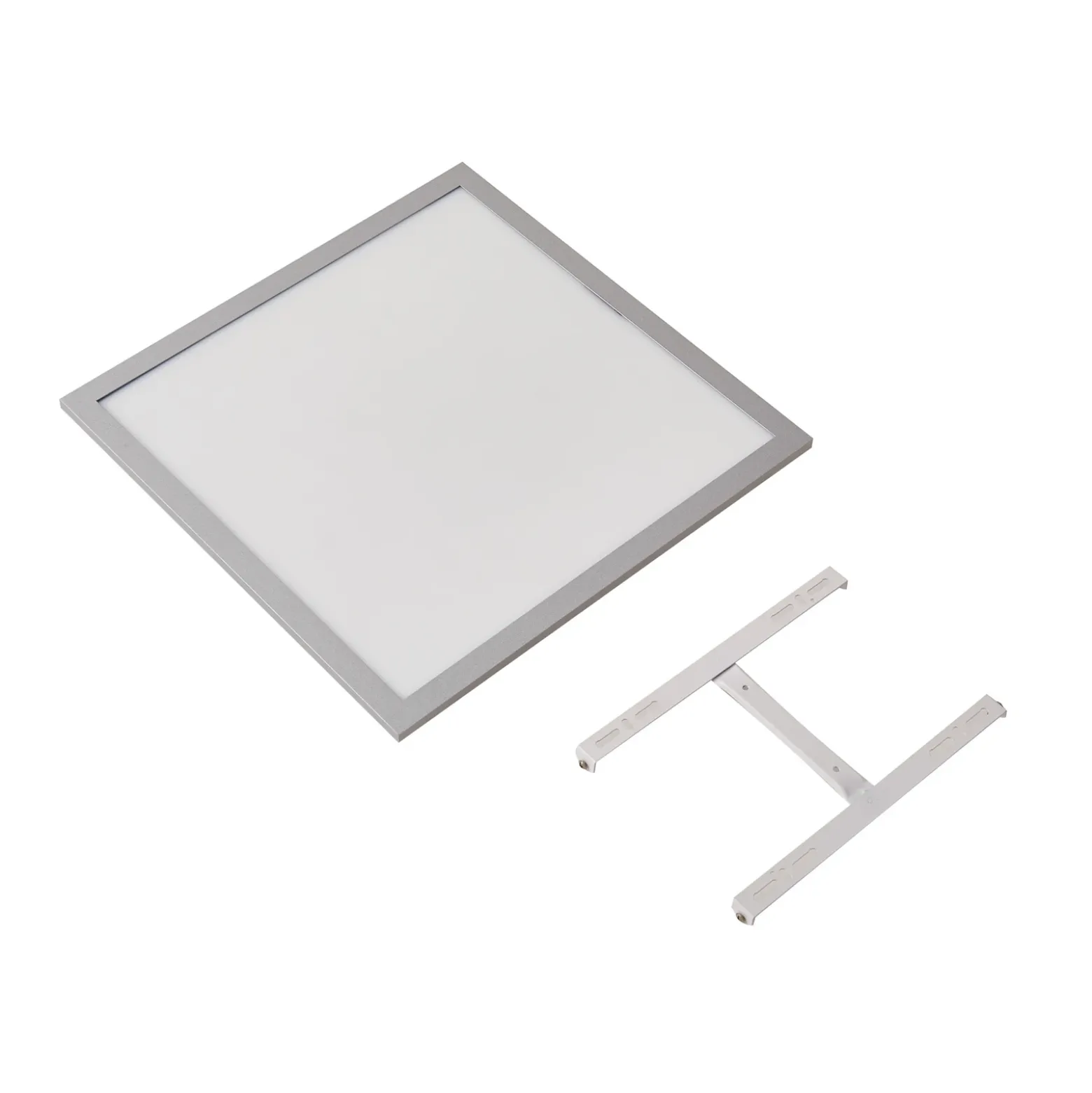 Lindby panel LED Livel, 4000K, 40 cm x 40 cm, plata, metal
