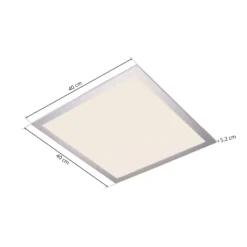 Lindby panel LED Livel, 4000K, 40 cm x 40 cm, plata, metal