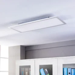 Lindby panel LED Livel, 4000K, 80 cm x 30 cm, plata, metal