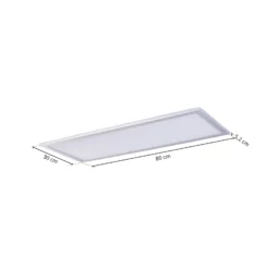 Lindby panel LED Livel, 4000K, 80 cm x 30 cm, plata, metal