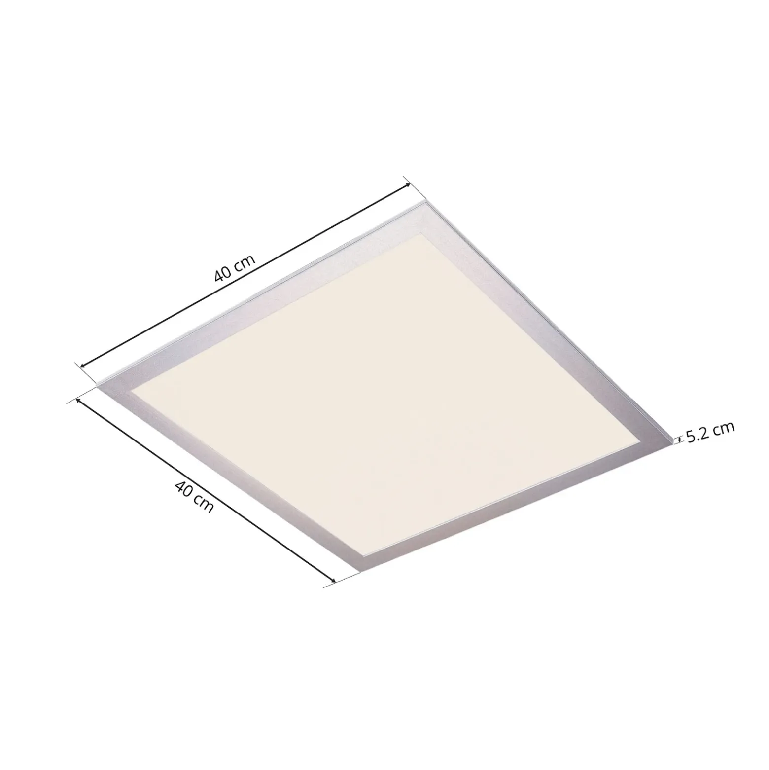 Lindby panel LED Livel, 4000K, 40 cm x 40 cm, plata, metal