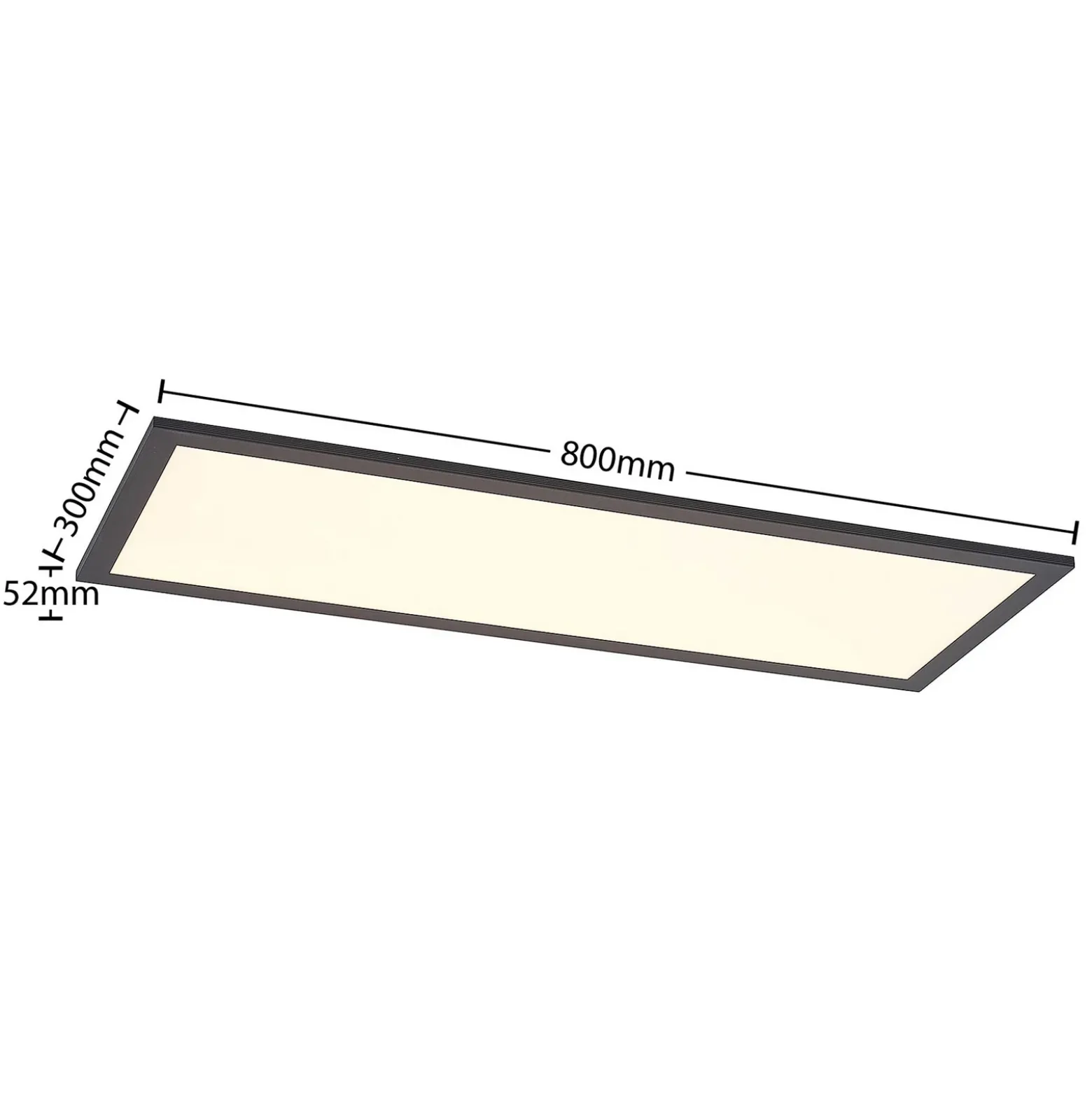 Lindby Panel LED Nelios, 80 x 30 cm, CCT, negro, metal