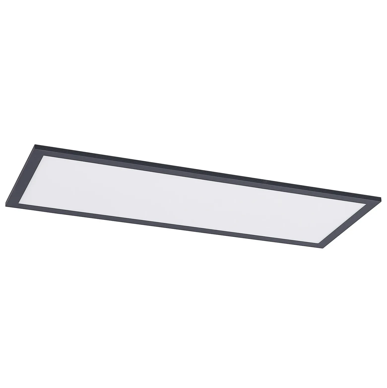 Lindby Panel LED Nelios, 80 x 30 cm, CCT, negro, metal