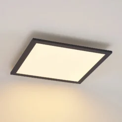 Lindby Panel LED Nelios, 40 x 40 cm, CCT, negro, metal