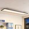 Lindby Panel LED Nelios, 120 x 30 cm, CCT, negro, metal