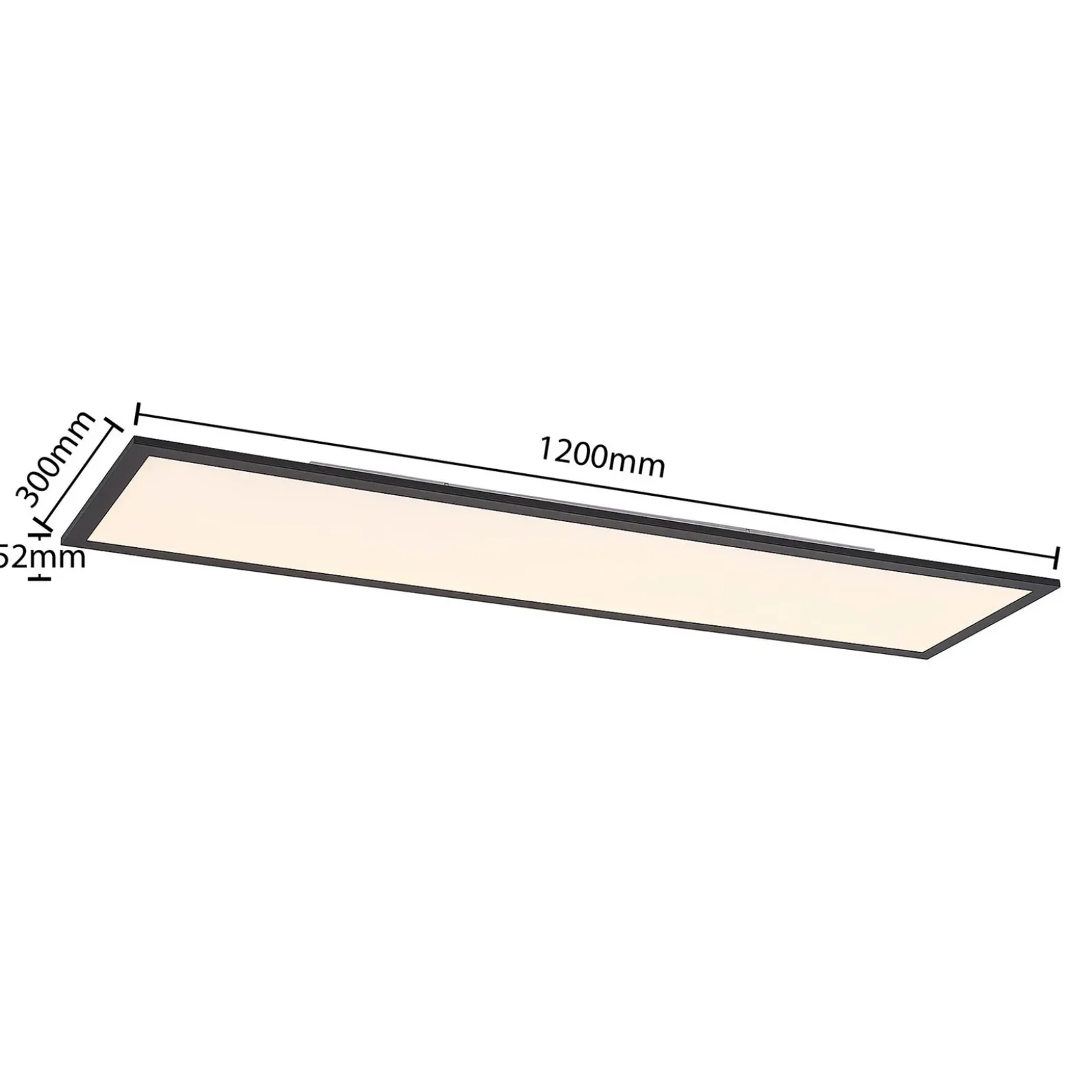 Lindby Panel LED Nelios, 120 x 30 cm, CCT, negro, metal
