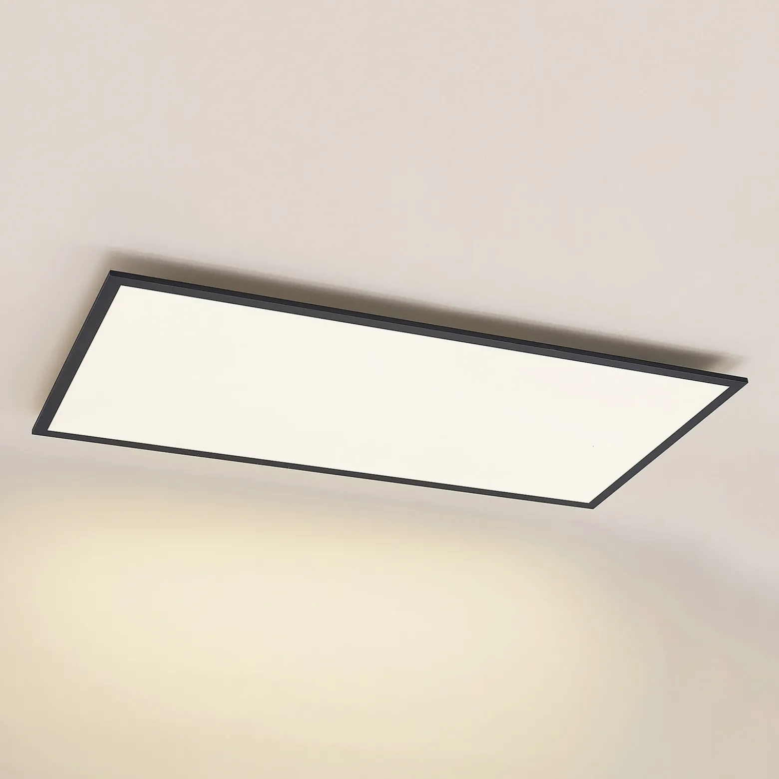 Lindby Panel LED Nelios, 120 x 60 cm, 4000K, negro, metal