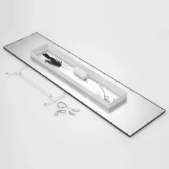 Lindby Panel LED Nelios, 120 x 30 cm, 4000K, negro, metal