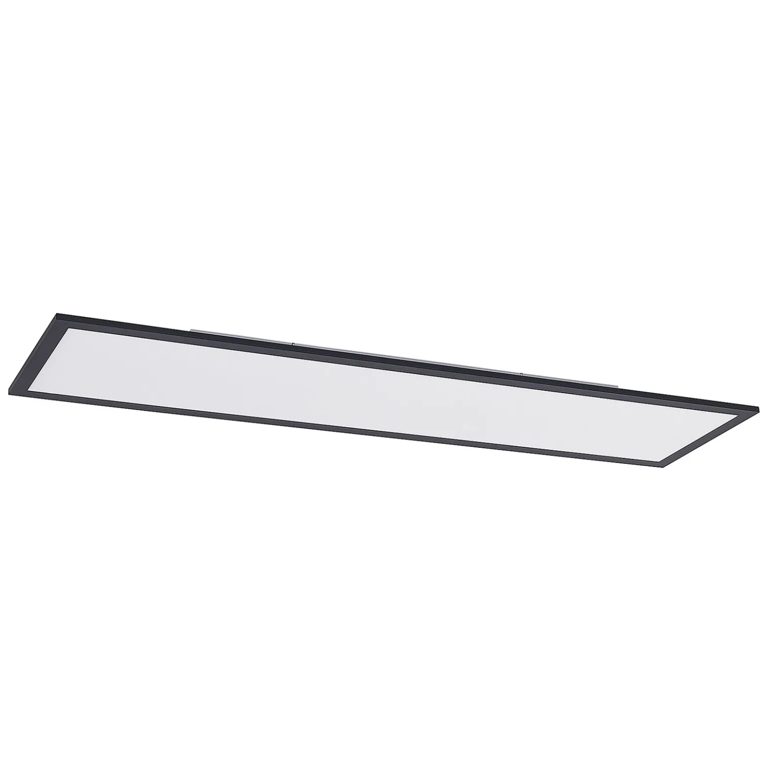 Lindby Panel LED Nelios, 120 x 30 cm, 4000K, negro, metal