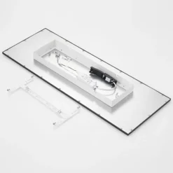 Lindby Panel LED Nelios, 80 x 30 cm, 4.000 K, negro, metal