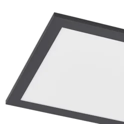 Lindby Panel LED Nelios, 80 x 30 cm, 4.000 K, negro, metal