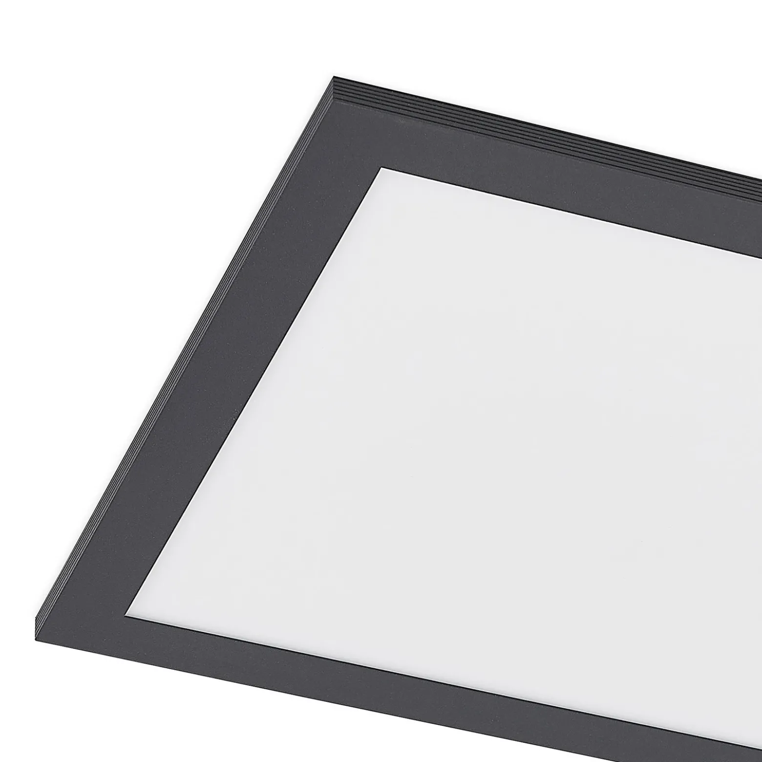 Lindby Panel LED Nelios, 80 x 30 cm, 4.000 K, negro, metal