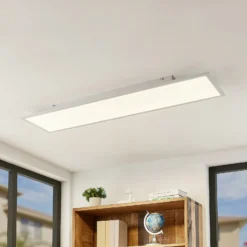 Lindby panel LED Quais, 30 x 120 cm, blanco, aluminio, 4.000K