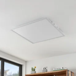 Lindby panel LED Quais, 60 x 60 cm, blanco, aluminio, 4.000K