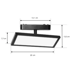 Lindby panel LED 48V Lumaro, negro, aluminio, longitud 20cm, atenuable