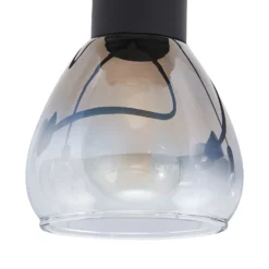 Lindby Pendura plafón, 5 luces, negro, cristal