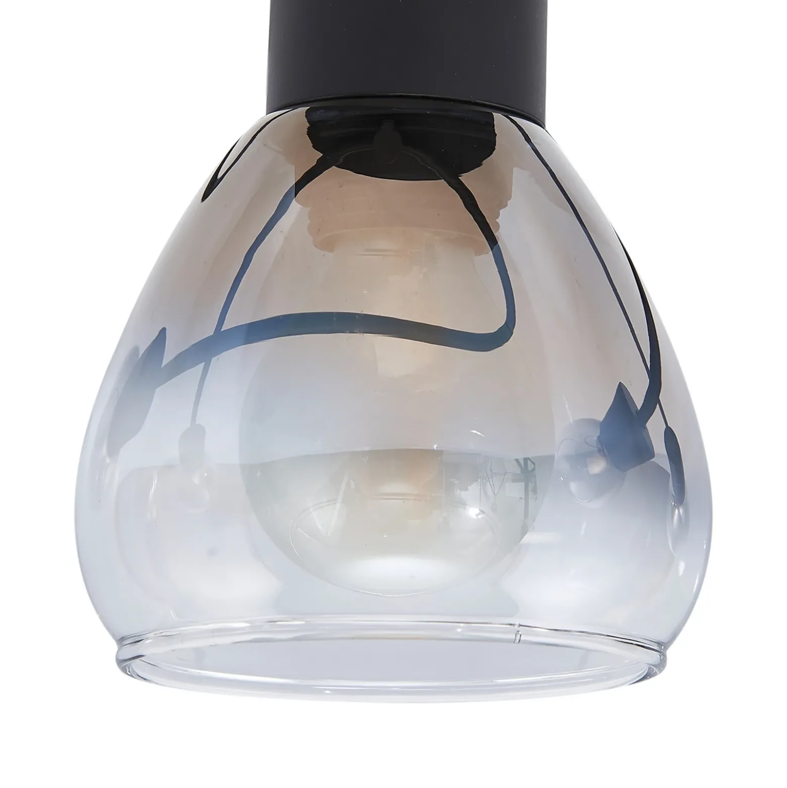 Lindby Pendura plafón, 5 luces, negro, cristal