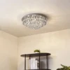Lindby plafón Antonino, 8 luces, cromo, cristal, 55cm