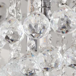 Lindby plafón Antonino, 8 luces, cromo, cristal, 55cm