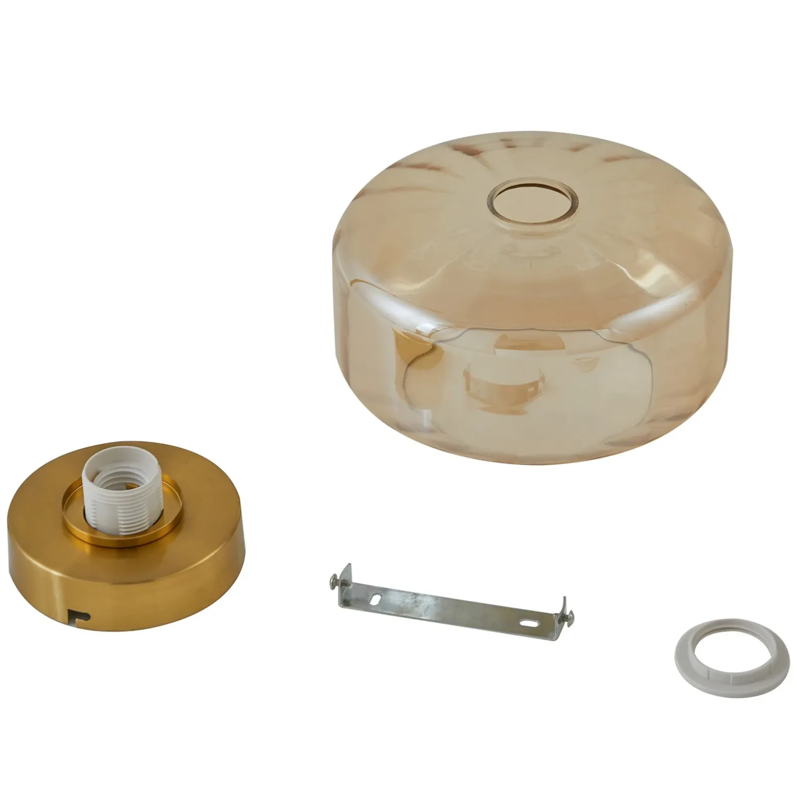 Lindby Plafón Hildur, ámbar, cristal, Ø 22 cm