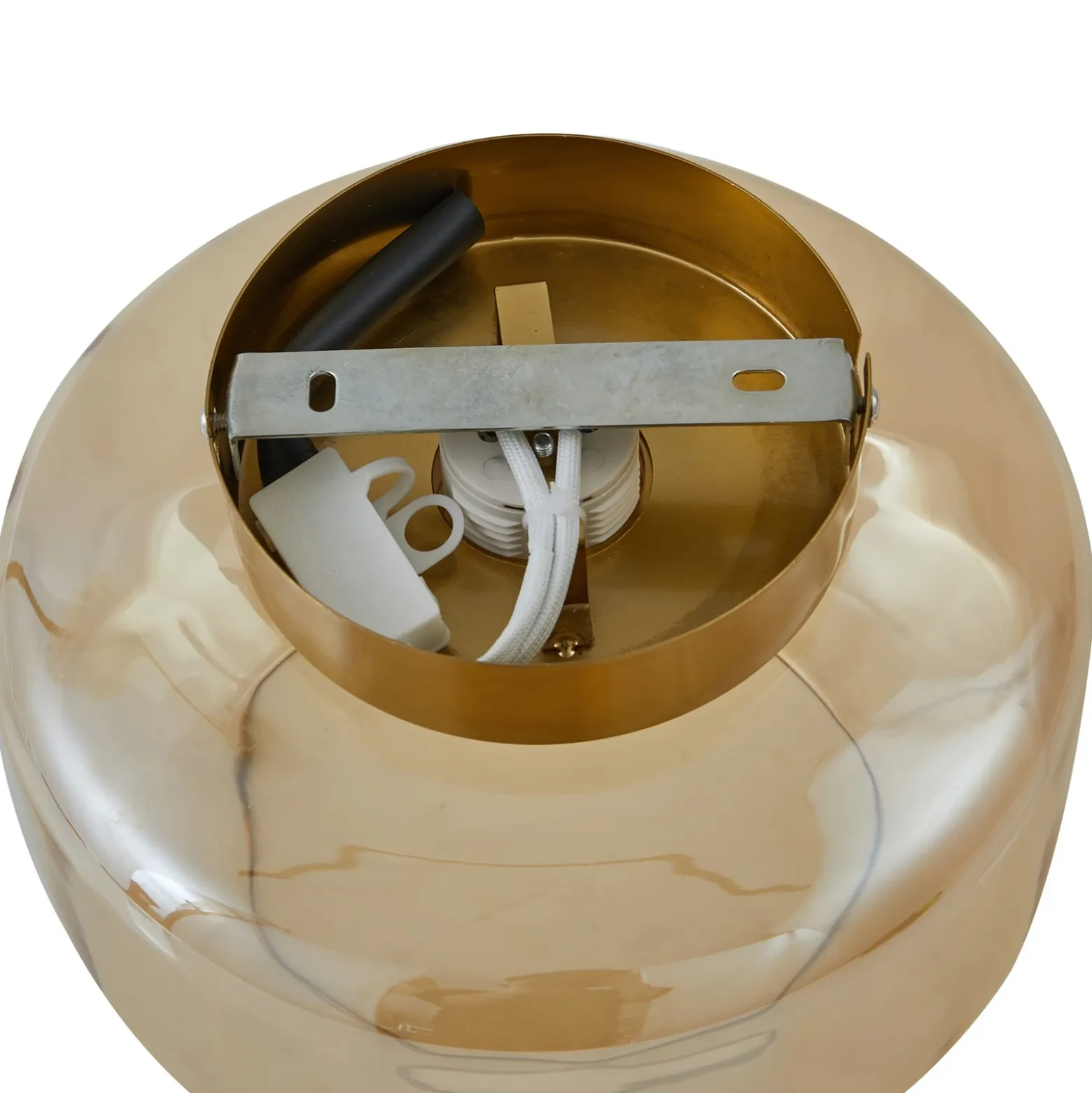 Lindby Plafón Hildur, ámbar, cristal, Ø 22 cm
