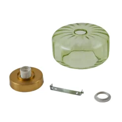 Lindby Plafón Hildur, verde, cristal, Ø 22 cm