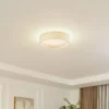 Lindby Plafón LED Eilif, tela, blanco, Ø 40 cm, CCT