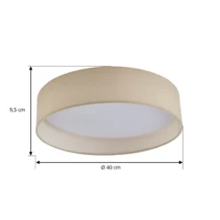 Lindby Plafón LED Eilif, tela, blanco, Ø 40 cm, CCT