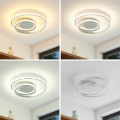 Lindby Plafón LED Emisua, blanco, CCT, atenuable