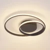 Lindby Plafón LED Emisua, negro, CCT, atenuable