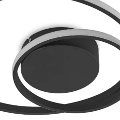 Lindby Plafón LED Emisua, negro, CCT, atenuable