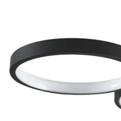 Lindby Plafón LED Evengeline, negro, aluminio, 88 cm