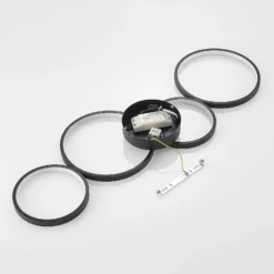 Lindby Plafón LED Evengeline, negro, aluminio, 88 cm