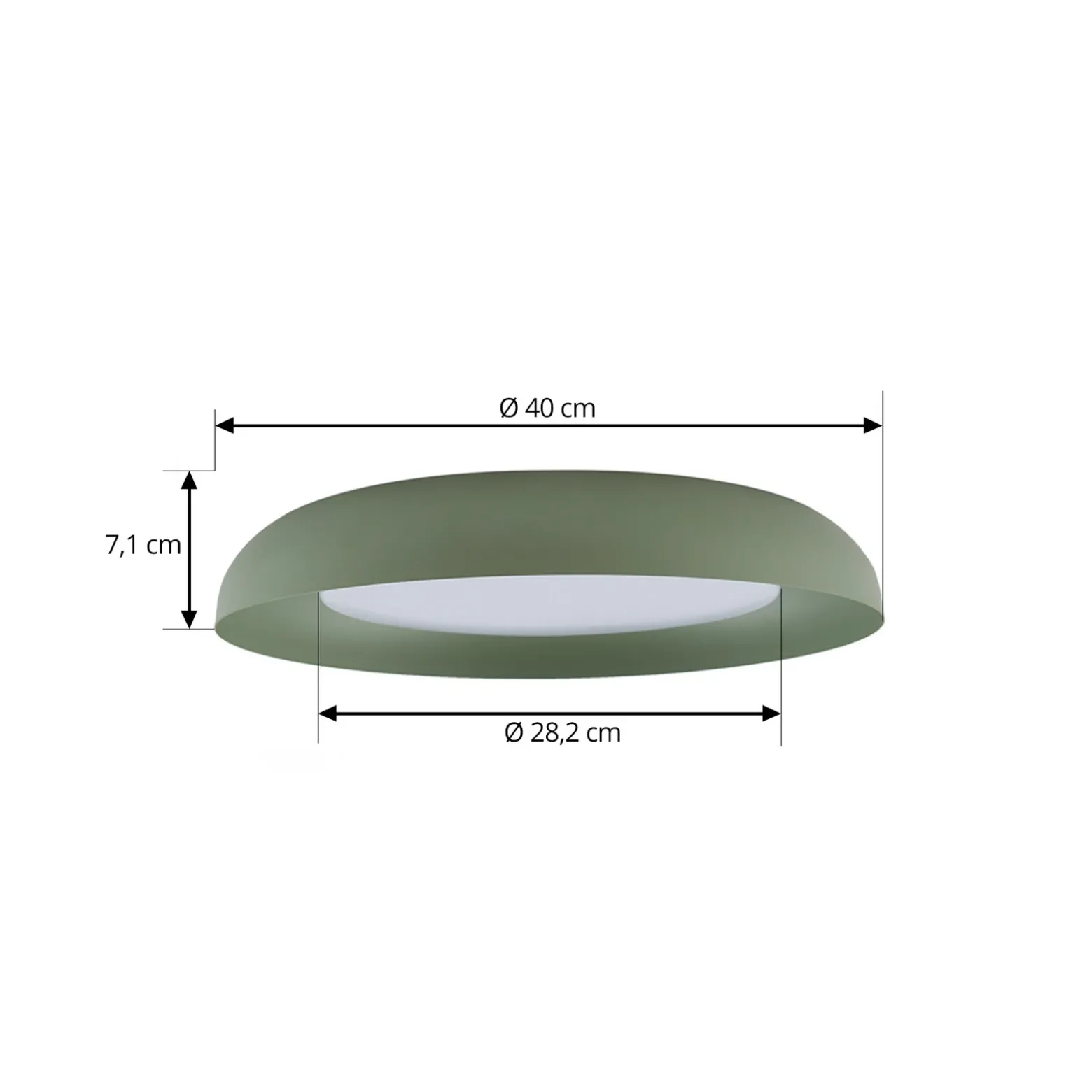 Lindby Plafón LED Florie, verde, metal, Ø 40 cm
