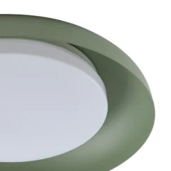 Lindby Plafón LED Florie, verde, metal, Ø 40 cm