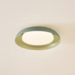 Lindby Plafón LED Florie, verde, metal, Ø 40 cm