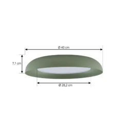 Lindby Plafón LED Florie, verde, metal, Ø 40 cm