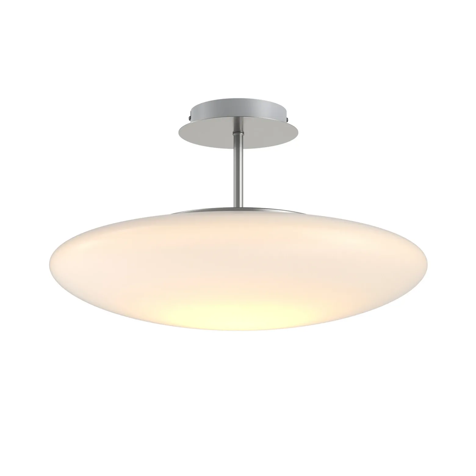 Lindby Plafón LED Gunda, blanco, cristal, Ø 48 cm, atenuable