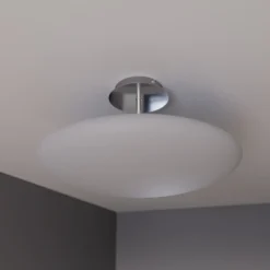 Lindby Plafón LED Gunda, blanco, cristal, Ø 48 cm, atenuable