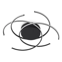 Lindby plafón LED, Hamza, Ø 49 cm, negro, aluminio