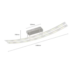 Lindby Plafón LED Jarda, cristal, 134 cm de largo, atenuable
