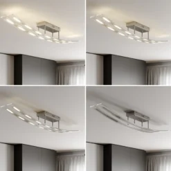 Lindby Plafón LED Jarda, cristal, 134 cm de largo, atenuable