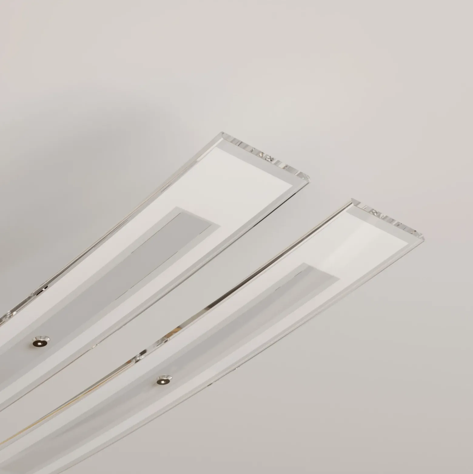 Lindby Plafón LED Jarda, cristal, 134 cm de largo, atenuable