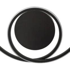 Lindby plafón LED Kyron, negro, aluminio, atenuable, Ø45cm